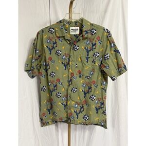 MOUNTAIN KHAKIS Chee Pono‎ Printed Hawaiian S/S Shirt Medium Olive Relaxed Fit